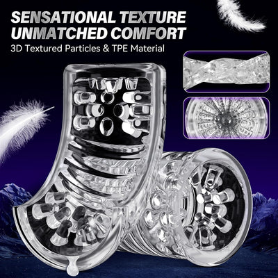 Automatic Male Masturbator Sex Toys for Men - Adult Toy Male Sex Toys with 7 Thrusting & 7 Rotating Modes,Hands Free Pocket Pussy Sex Machine with Visual Window & Mounting Base, Electric Thrusting Cup