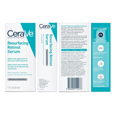 CeraVe Resurfacing Retinol Serum – Post-Acne Marks & Pore Minimizer