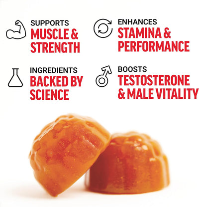 Force Factor Test X180 Gummies Testosterone Booster for Men with Tongkat Ali & Maca – Berry Punch, 60 Gummies