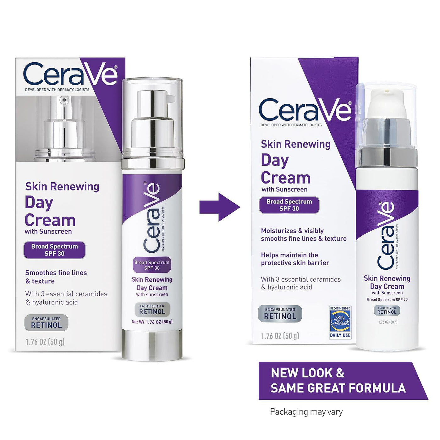 CeraVe Anti-Aging Face Cream with SPF 30 – Retinol & Hyaluronic Acid Moisturizer, 1.76 oz