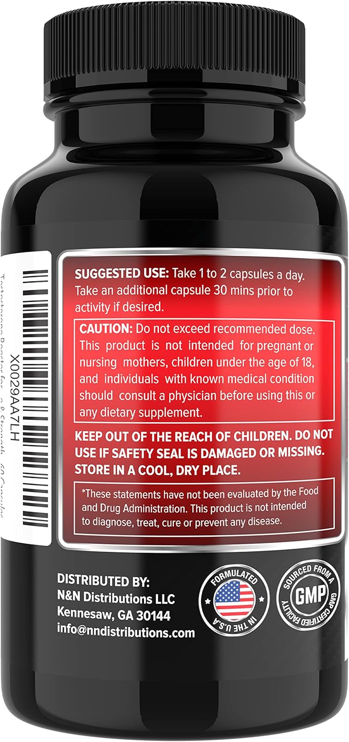 Testosterone Booster for Men – Muscle Growth, Strength, Stamina & Performance Support – 60 Capsules