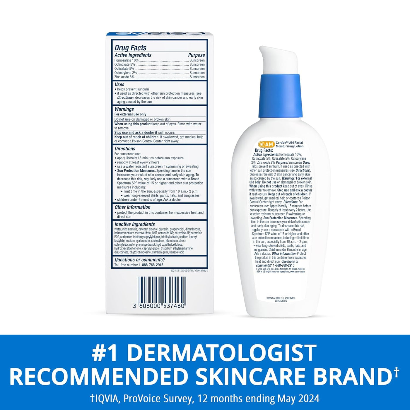 CeraVe AM Facial Moisturizing Lotion with SPF 30 | Oil-Free Daily Face Moisturizer with Hyaluronic Acid & Niacinamide, 3 oz