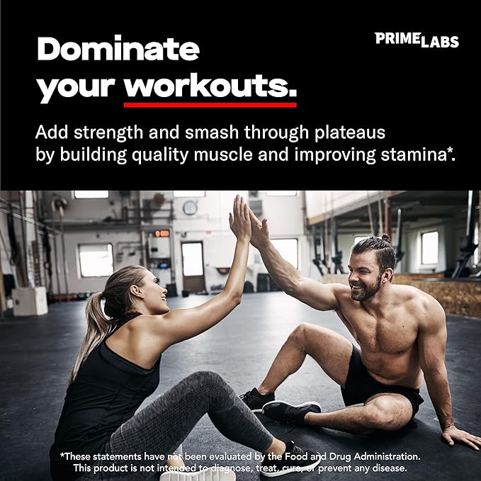 Prime Labs Testosterone Booster for Men – Natural Stamina, Endurance & Strength Supplement | Male Vitality & Performance Support – 60 Caplets