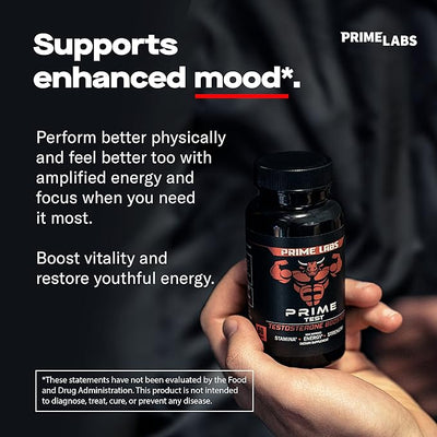 Prime Labs Testosterone Booster for Men – Natural Stamina, Endurance & Strength Supplement | Male Vitality & Performance Support – 60 Caplets