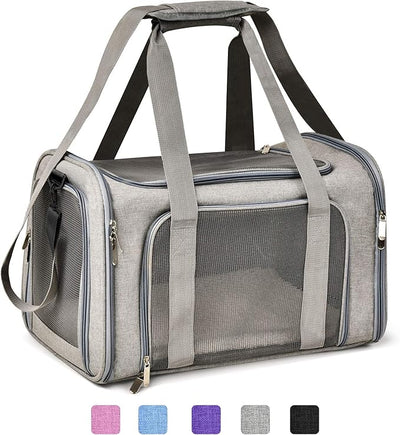 Pet Carrier For Small / Medium Cats Dogs Puppies (Up To 15lbs), TSA Airline Approved Small Dog Carrier Soft Sided, Collapsible Waterproof Travel Puppy Carrier