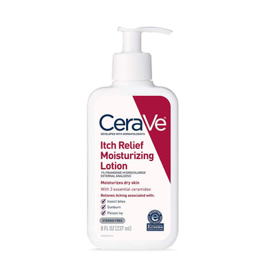 CeraVe Anti-Itch Moisturizing Lotion with Pramoxine | Itch Relief for Dry Skin, Bug Bites & Sunburn, 8 oz