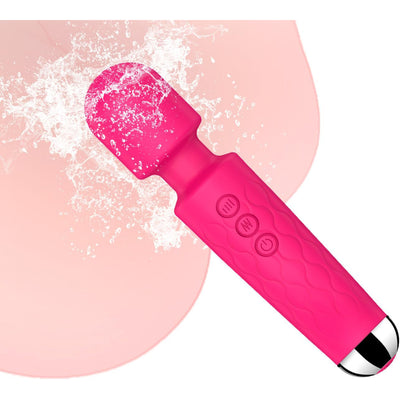 Vibrator Wand,Adult Sex Toy Wand, G Spot Dildo, Clit Vibrator, Sex Vibrators,Clitoris Stimulation,with 8 Speeds & 20 Patterns,Fully Waterproof,Vibrating Wand for her Pleasure (Rose Red)