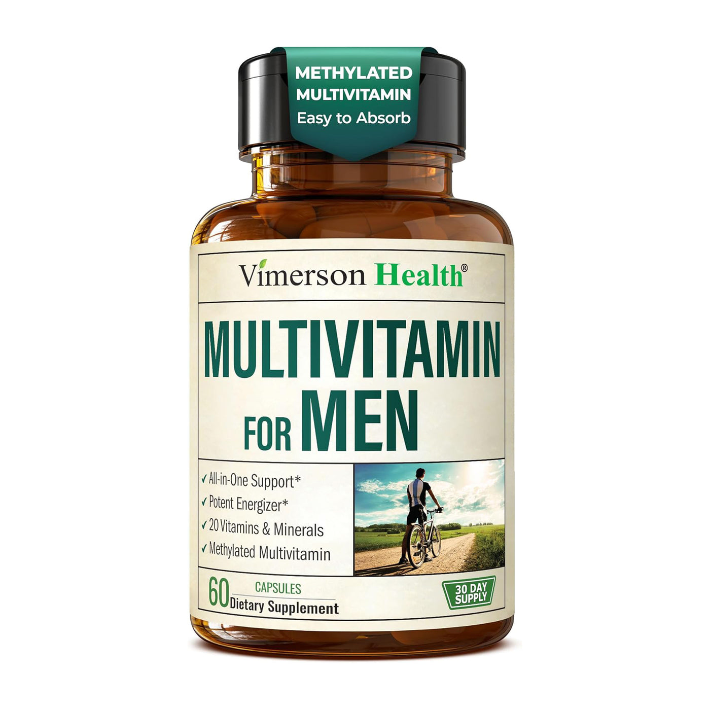 Men’s Multivitamin – High Potency Methylated Vitamins & Minerals with B12, D, Zinc & Magnesium for Daily Energy & Immune Support