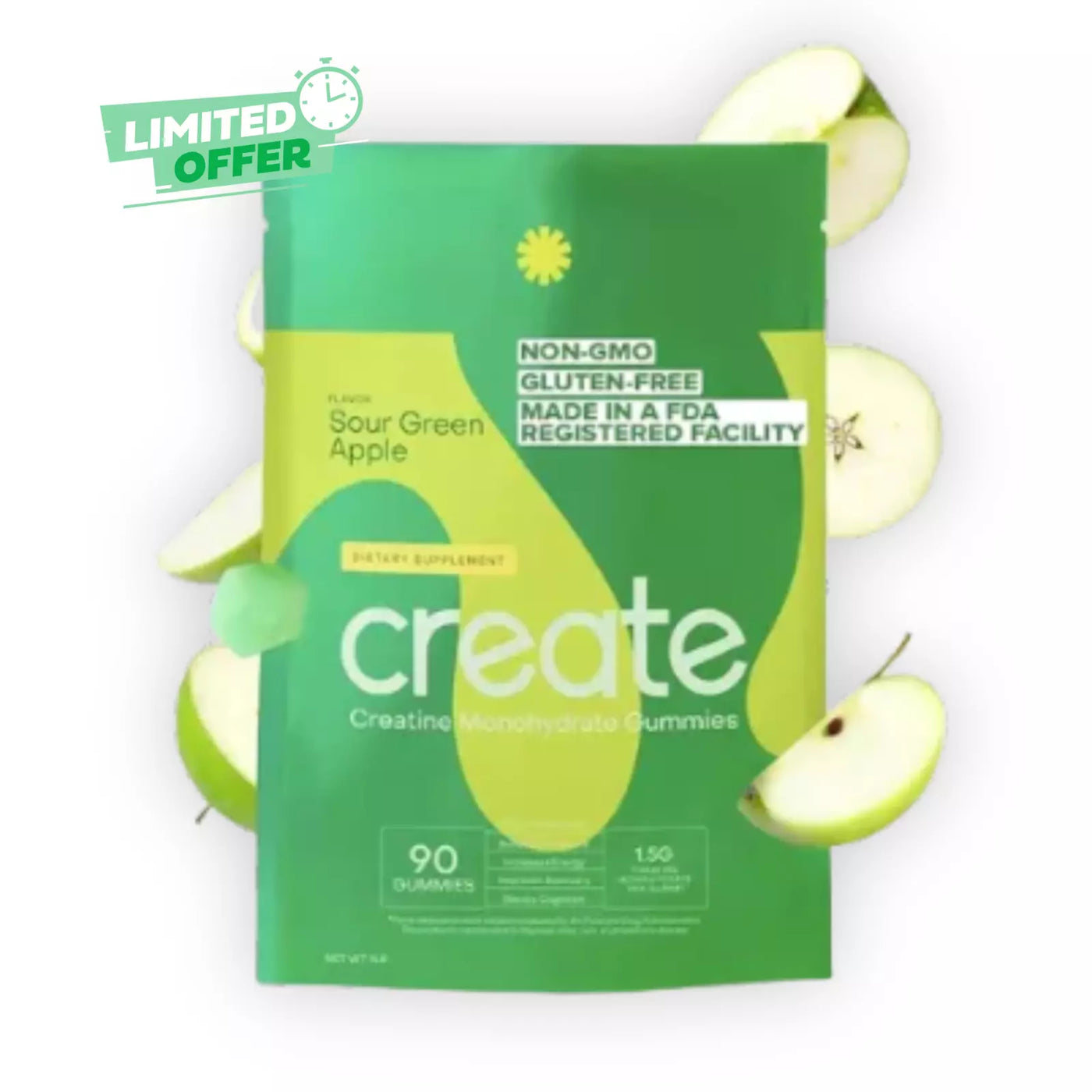 Create Creatine Monohydrate Gummies for Men &Women Boost Focus Strength EXP 9/26