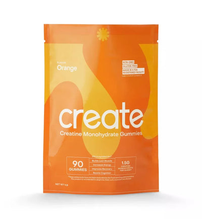 Create Wellness Creatine Monohydrate Gummies - 90 Count (Orange Flavor)