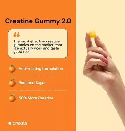 Create Wellness Creatine Monohydrate Gummies - 90 Count (Orange Flavor)